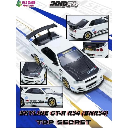 Inno 64 - TOP SECRET R34 GT-R White - (PRE-ORDER)