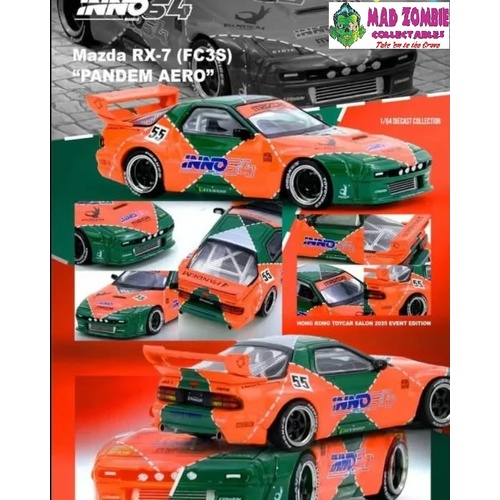 Inno64 - Hong Kong Toy Car Salon Exclusive - Mazda RX-7 FC3S Pandem Aero HK Toycar Salon 2025 - (PRE-ORDER)