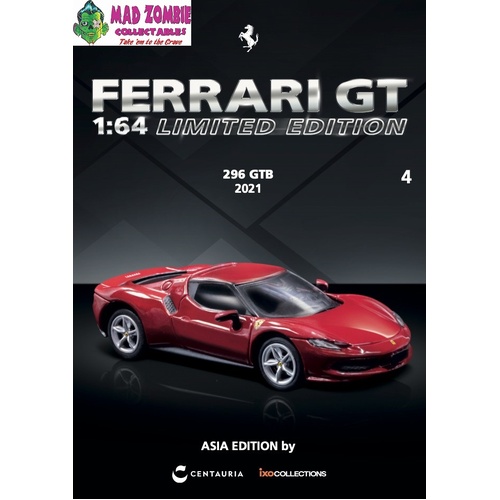 Tarmac Works Hobby 64 - FERRARI 296 GTB 2021 with Magazine English Version  (PRE-ORDER)
