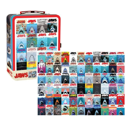 JAWS 500 Piece Jigsaw Puzzle with Fun Tin Lunch Box - Set