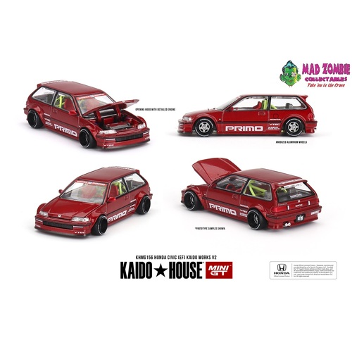 Kaido House X Mini GT 1/64 - Honda Civic (EF) Kaido Works V2 - (PRE-ORDER)