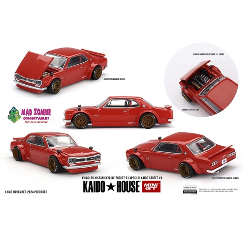 MINI GT x KAIDO HOUSE 1/64 - Nissan Skyline 2000GT-R (KPGC10) Kaido Street V1 - PRE-ORDER