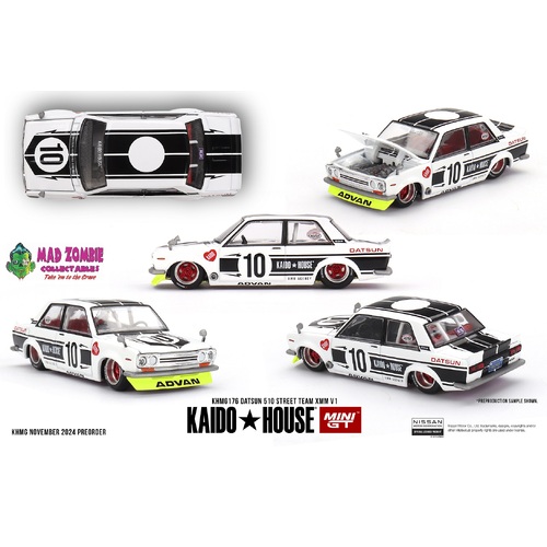 MINI GT x KAIDO HOUSE 1/64 - Datsun 510 Street Team XMM V1 - PRE-ORDER