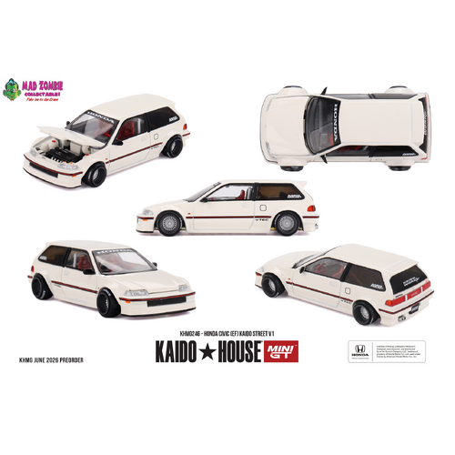 MINI GT x KAIDO HOUSE 1/64 - Honda Civic (EF) Kaido Street V1  (Factory Sealed with chance of a Chase) - PRE-ORDER