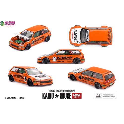 MINI GT x KAIDO HOUSE 1/64 - Honda Civic (EF) Kaido Sports V1 (FACTORY SEALED) - PRE-ORDER