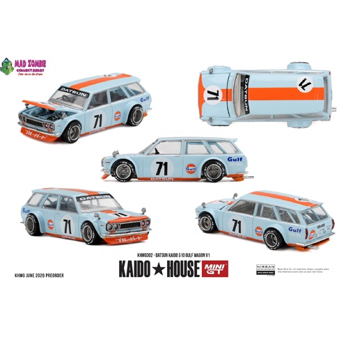 MINI GT x KAIDO HOUSE 1/64 - Datsun KAIDO 510 GULF Wagon V1 (Factory Sealed with chance of a Chase) - PRE-ORDER