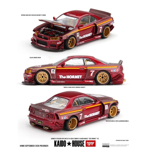 MINI GT x KAIDO HOUSE 1/64 - Nissan Skyline GT-R (R34) TAMIYA x KAIDO HOUSE "The Hornet" V2 (Factory Sealed with chance of a Chase) - PRE-ORDER
