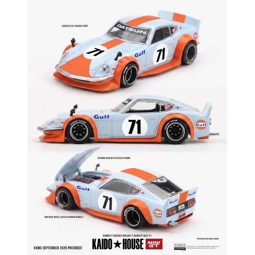 MINI GT x KAIDO HOUSE 1/64 - Nissan Fairlady Z Kaido GT GULF V1 (Factory Sealed with chance of a Chase) - PRE-ORDER