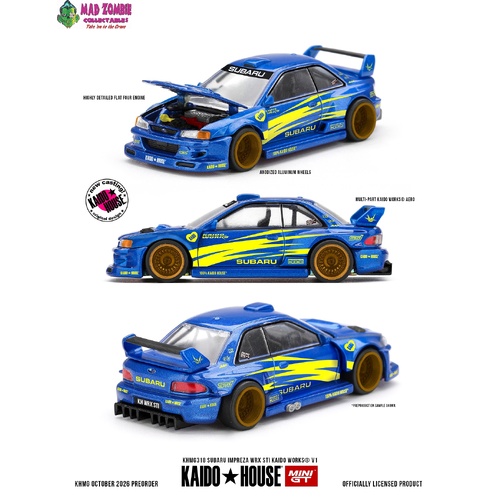 MINI GT x KAIDO HOUSE 1/64 - Subaru Impreza WRX STI KAIDO WORKS V1 (Factory Sealed with chance of a Chase) - PRE-ORDER