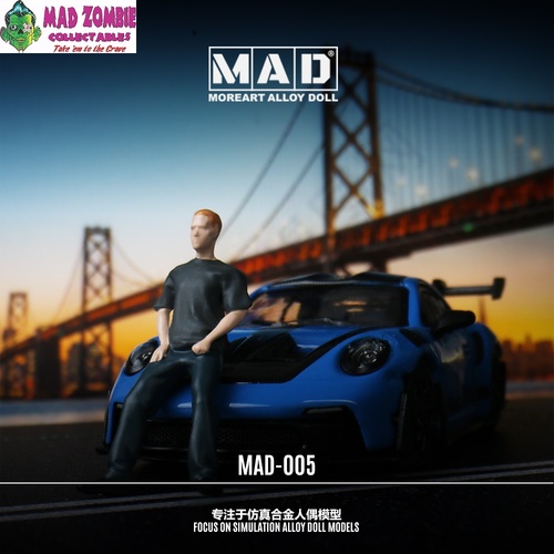 MoreArt 1/64 Scale - Dark Grey Hands-on-Pockets Male Doll (Diecast Model) - (PRE-ORDER)