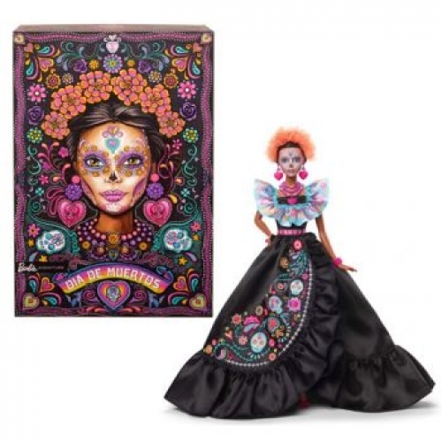 Barbie Signature Día De Muertos 2024 Collectible Barbie Doll in Ruffled Black Gown