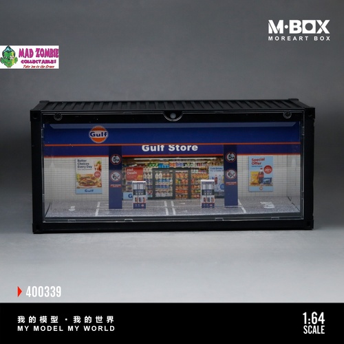 M-Box 1/64 Scale - Gulf Gas Station Scene (Lighted) - (PRE-ORDER)
