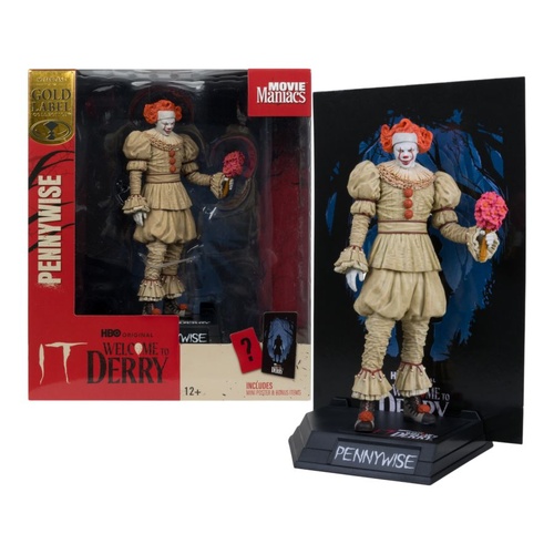 IT (Movie) 6″ Movie Maniacs Figure - Welcome to Derry – Pennywise (Flashback) 
