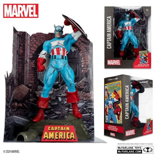 Captain America - Captain America (The Amazing Spider-Man #323) by Todd McFarlane 1/6th Scale PVC Posed Figure with Comic Book