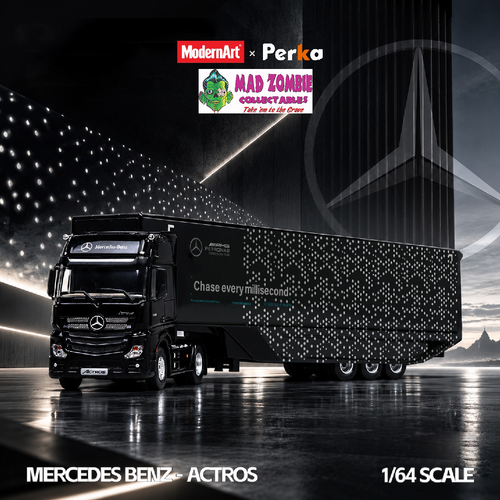 MD & Perka Collaboration Edition 1/64 - Mercedes-Benz - Winged Box-Type Semi-Trailer Transport Vehicle - (PRE-ORDER)