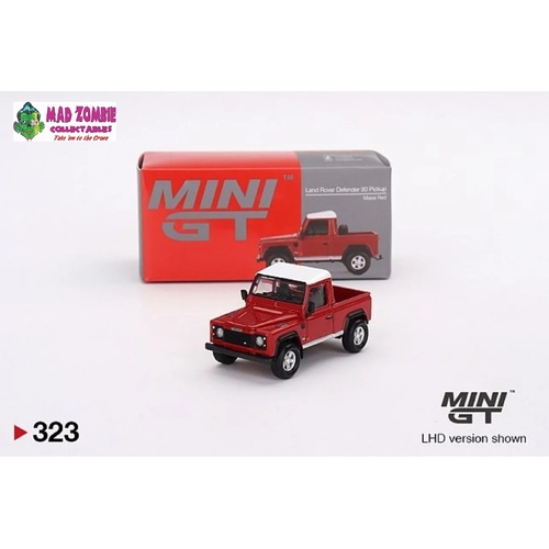 Mini GT 1/64 - Land Rover Defender 90 Pickup -- Masai Red