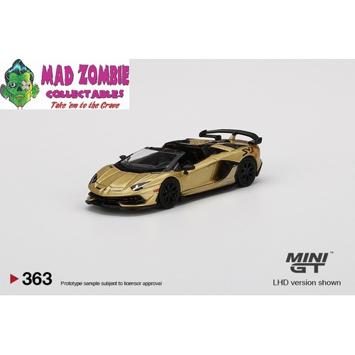 True Scale Miniatures Mini GT 1:64 - Lamborghini Aventador SVJ Roadster Oro Elios