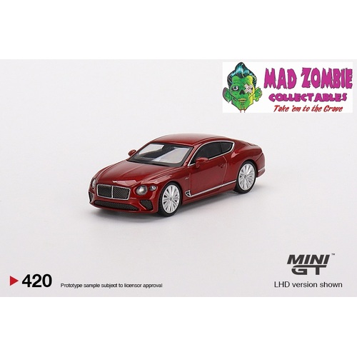 Mini GT 1:64 Scale -  Bentley Continental GT Speed 2022 Candy Red