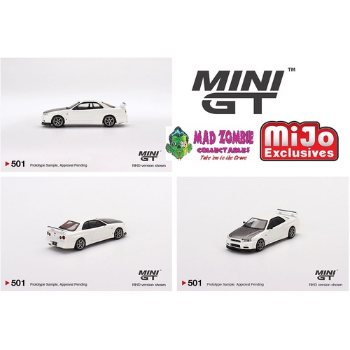 Mini GT 1:64 - Nissan Skyline GT-R (R34) V-Spec II N1 (White) – MiJo Exclusives USA