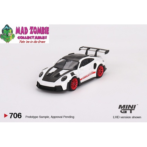 Mini GT 1/64 - Porsche 911 (992) GT3 RS Weissach Package White with Pyro Red