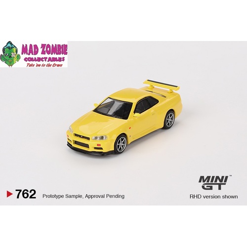 Mini GT 1/64 - Nissan Skyline GT-R (R34)  V-Spec  Lightning Yellow
