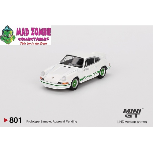 Mini GT 1/64 - Porsche 911 Carrera RS 2.7 Grand Prix White with Green Livery