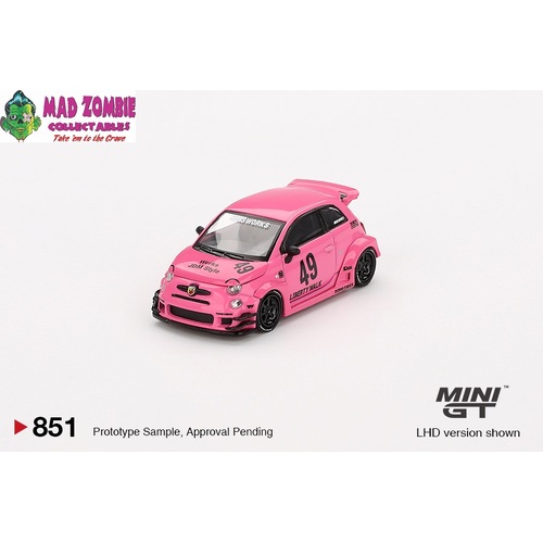 Mini GT 1/64 - ABARTH 595 LB-WORKS x Abas Works Pink - PRE-ORDER