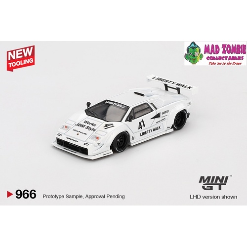 Mini GT 1/64 - Lamborghini Countach LB-WORKS White  2024 Tokyo Auto Salon - (PRE-ORDER)