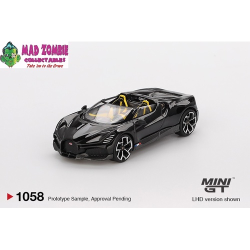 MINI GT 1/64 - Bugatti W16 Mistral Black - PRE-ORDER