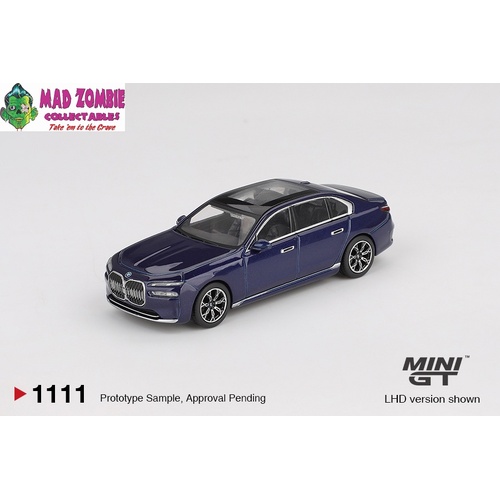 MINI GT 1/64 - BMW i7 xDrive60 Tanzanite Blue Metallic - PRE-ORDER