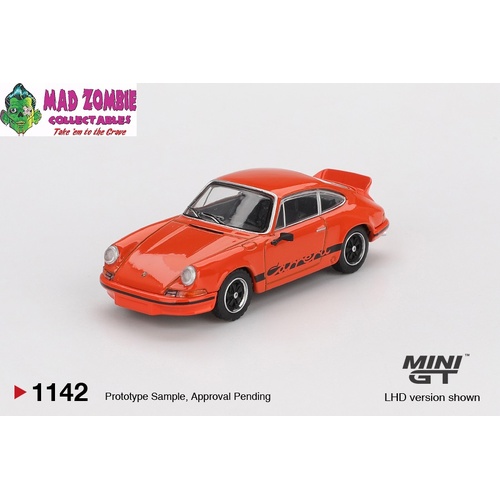 MINI GT 1/64 - Porsche 911 Carrera RS 2.7 Tangerine with Black Livery - PRE-ORDER
