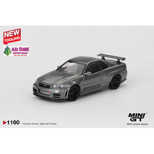 MINI GT 1/64 - Nissan Skyline GT-R Dark Metal Gray (NISMO BNR34 CRS Version) - PRE-ORDER