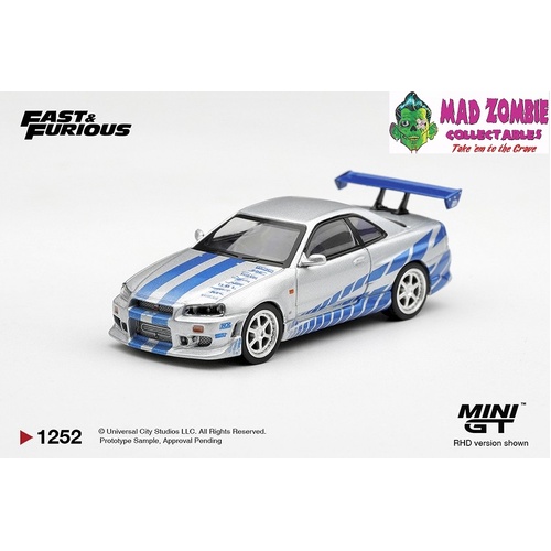Mini GT 1/64 - Nissan Skyline GT-R  C-West "2 Fast 2 Furious"  Brian O'Conner  / Blister Packaging - (PRE-ORDER)