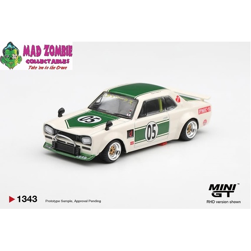MINI GT 1/64 - Nissan Skyline LB-WORKS "HAKOSUKA" White / Green - PRE-ORDER