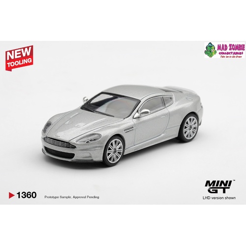 MINI GT 1/64  - Aston Martin DBS 2008 Lightning Silver – (NEW TOOLING) - (PRE-ORDER)