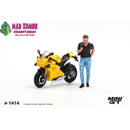Mini GT 1/64 - Ducati Panigale V4 S Giallo with figure - (PRE-ORDER)
