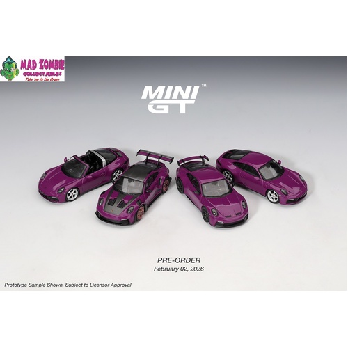MINI GT 1/64 - Porsche 911 (992.1) Rubystone Red Set - PRE-ORDER