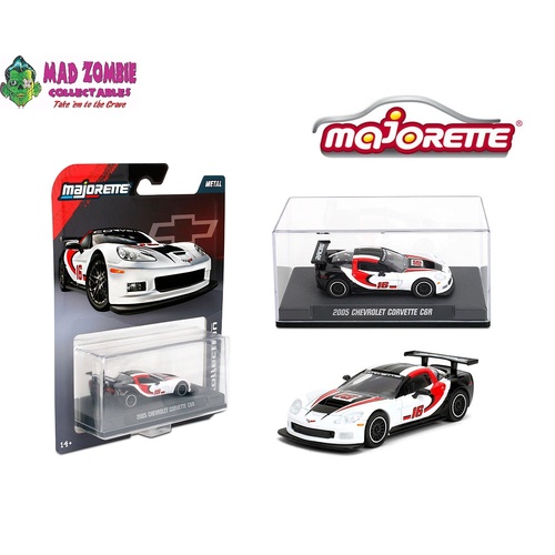Majorette 1/64 Collection Series - CHEV CORVETTE C6R 2005 WHITE/BLACK 