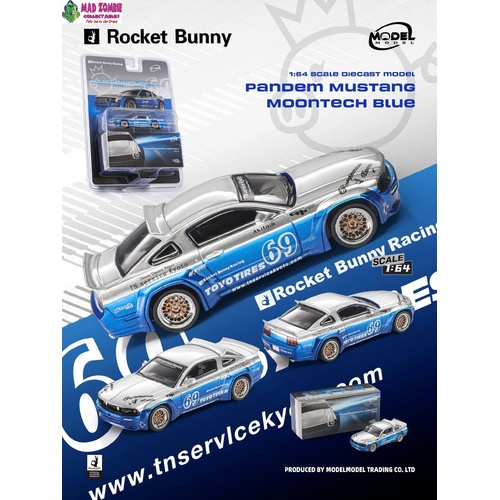 Model Model 1/64 - Pandem Mustang Moontech Blue (Blister pack) - (PRE-ORDER)
