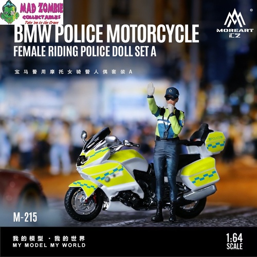 MoreArt 1/64 Scale - BMW Police Motorcycle Female Mounted Police (Resin Model) - (PRE-ORDER)