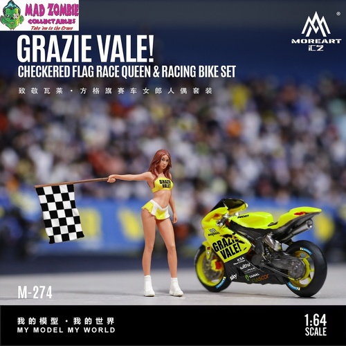 MoreArt 1/64 Scale - Checkered Flag Racing Girl Doll Set - (PRE-ORDER)