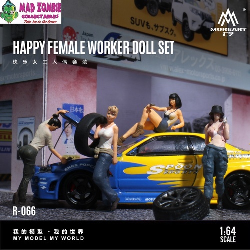 MoreArt 1/64 Scale - Happy Female Worker Doll Set (Resin Model) - (PRE-ORDER)