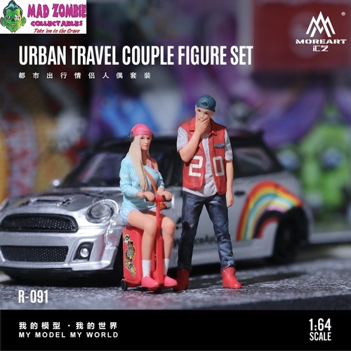 MoreArt 1/64 Scale - Yamaha YZF-R1 Strawberry Bear Cool Girl Motorcycle Figurine Set (Resin Model) - (PRE-ORDER)