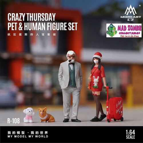 MoreArt 1/64 Scale - KFC Colonel Sanders with Girl and Puppies Figure Set (Resin Model) - (PRE-ORDER)