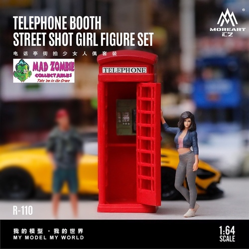 MoreArt 1/64 Scale - Telephone Booth Street Photography Female Figure Set Diorama - (PRE-ORDER)