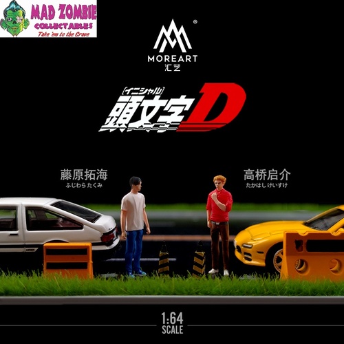MoreArt 1/64 Scale - Initial D - Takumi Fujiwara and Keisuke Takahashi Figure Set (Resin Model) - (PRE-ORDER)