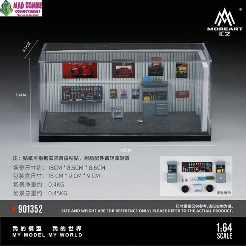 MoreArt 1/64 Scale - Automobile Maintenance Workshop Scene - (PRE-ORDER)