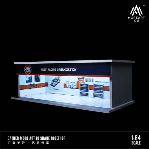 MoreArt - 1/64 Scale Garage Theme with LED Light - Gulf Garage Workshop Diorama