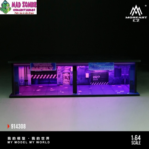 MoreArt 1/64 Scale - Cyberpunk Lighted Garage - (PRE-ORDER)