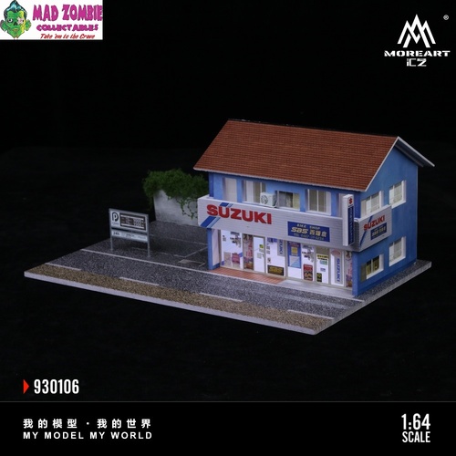 MoreArt 1/64 Scale -  Nishi-Kamakura Suzuki Motorcycle Store - (Lighted) - (PRE-ORDER)